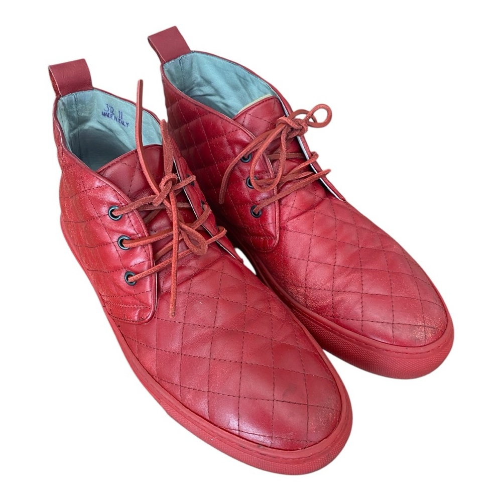 Del Toro Red Leather High top Sneakers size 11